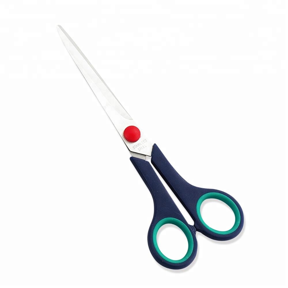 7" Stainless steel school scissors with soft comfort grip plastic handle for universal tijera escolar of office